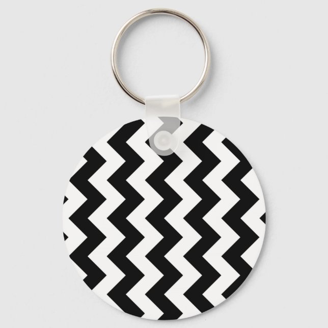 Black and White Zigzag Key Ring (Front)