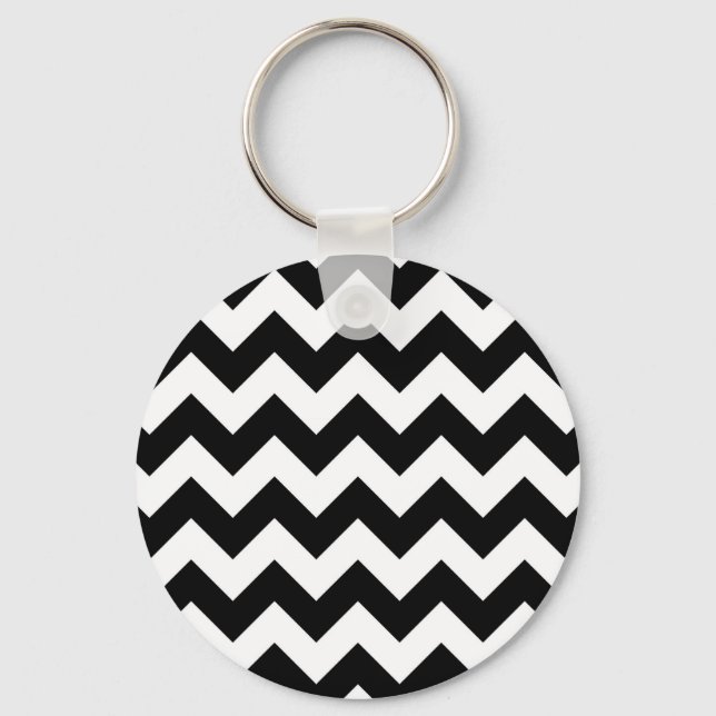Black and White Zigzag Key Ring (Front)