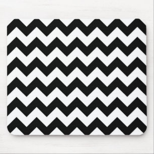Black and White Zigzag Mouse Mat