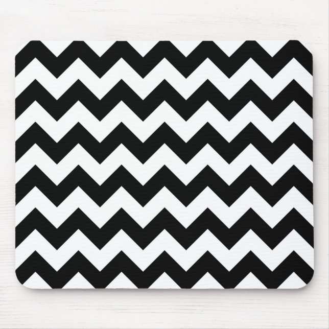 Black and White Zigzag Mouse Mat (Front)