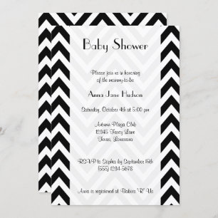 Black and White Zigzag Pattern, Baby Shower Invitation