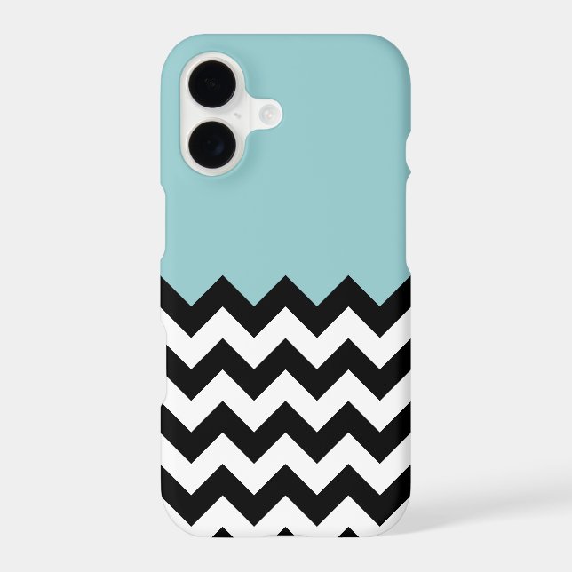 Black and White Zigzag Pattern, Chevron, Blue (Back)