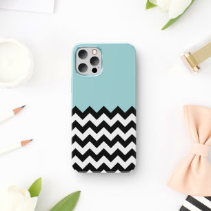 Black and White Zigzag Pattern, Chevron, Blue
