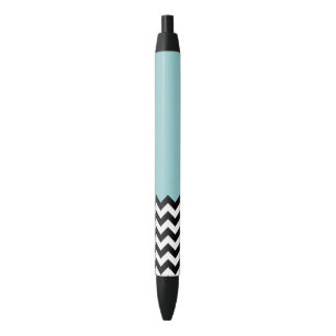 Black and White Zigzag Pattern, Chevron, Blue Ink Pen