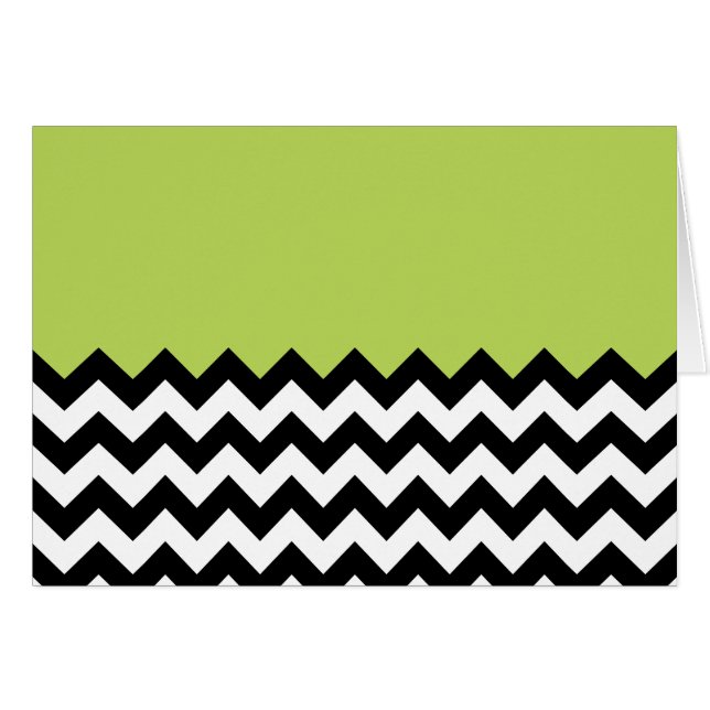 Black and White Zigzag Pattern, Chevron, Green (Front Horizontal)