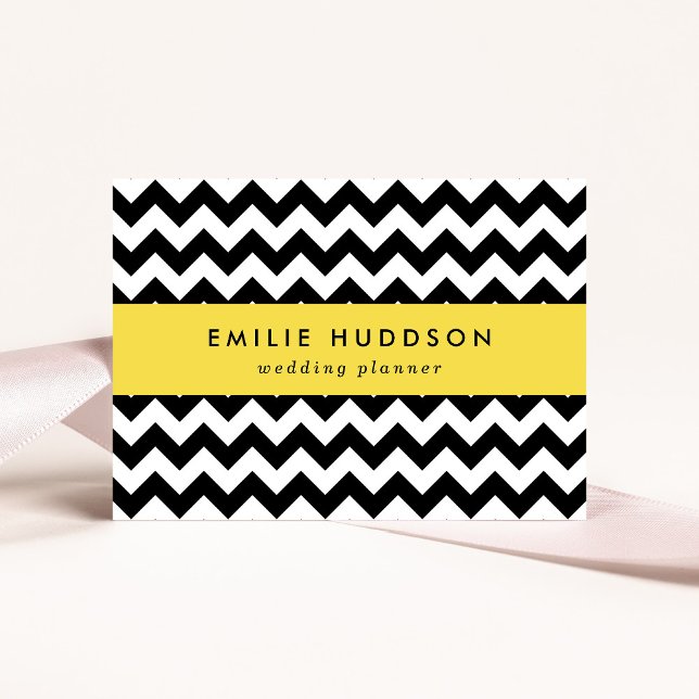 Black and White Zigzag Pattern, Chevron Pattern Business Card (Creator Uploaded)