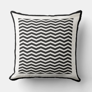 Black and White Zigzag Pattern Cushion
