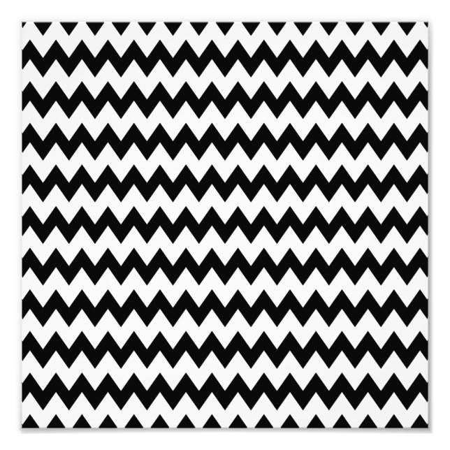 Black and White Zigzag Pattern Photo Print (Front)