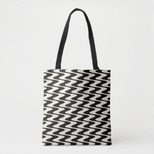 Black and White Zigzag Pattern Tote Bag