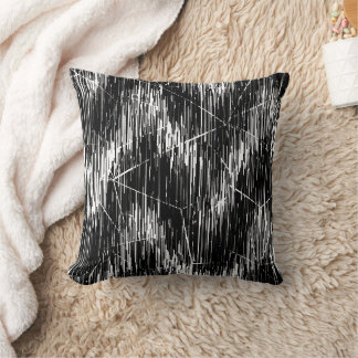 Black-and-white zigzag strokes cushion