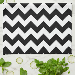 Black and White Zigzag Tea Towel