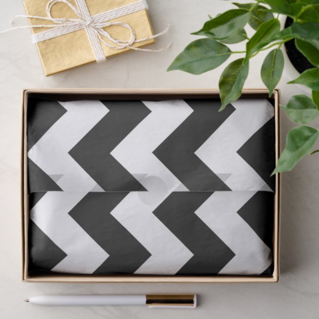 Black and White Zigzag Tissue Paper (Gift)