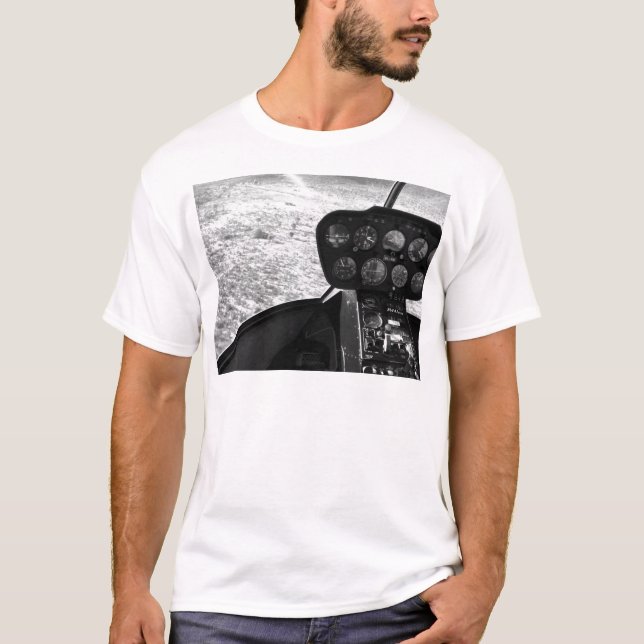 Black and wihte photograph of a helicopter T-Shirt (Front)