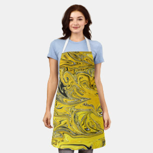 Black And Yellow Abstract Painting Best fine art Apron