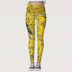 Black And Yellow Abstract Painting Best fine art Leggings