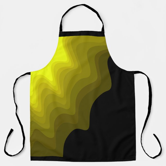 Black and yellow abstract pattern painting  apron (Front)