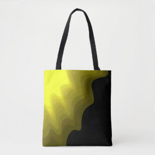 Black and yellow abstract pattern painting  tote bag