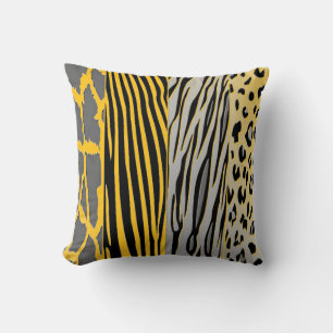 Black And Yellow animalal Printed Zebra Stripe Pil Cushion