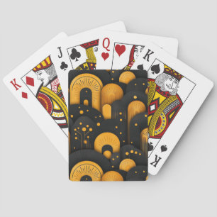 Black and Yellow Art Deco Playing Cards
