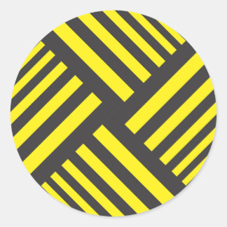 BLACK AND YELLOW BACKGROUND CLASSIC ROUND STICKER