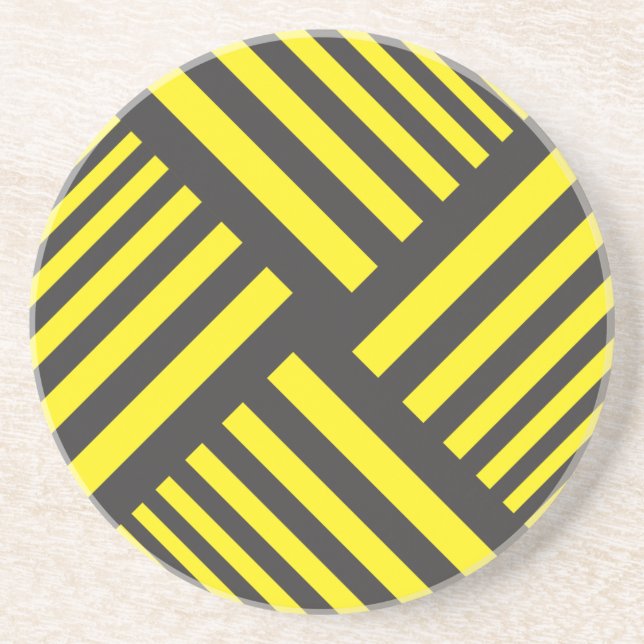 BLACK AND YELLOW BACKGROUND COASTER (Front)