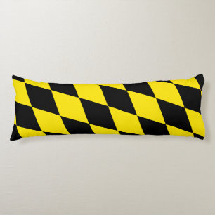 Black and Yellow Bavaria Diamond Flag Pattern Body Cushion