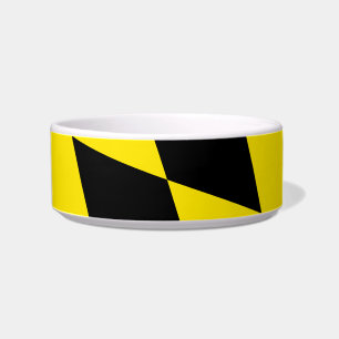 Black and Yellow Bavaria Diamond Flag Pattern Bowl