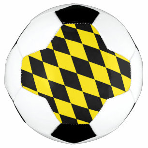 Black and Yellow Bavaria Diamond Flag Pattern Football