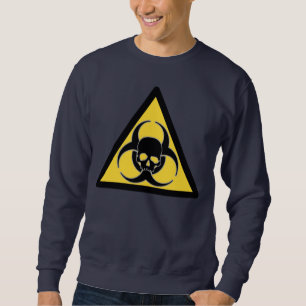 Black and yellow Biohazard symbol and skull Sweatshirt
