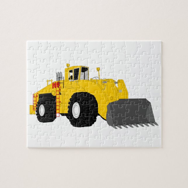 Black and Yellow Bulldozer Construction Machine Jigsaw Puzzle (Horizontal)