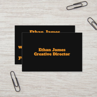 Black and yellow business card