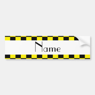 Black and yellow chequered pattern bumper sticker