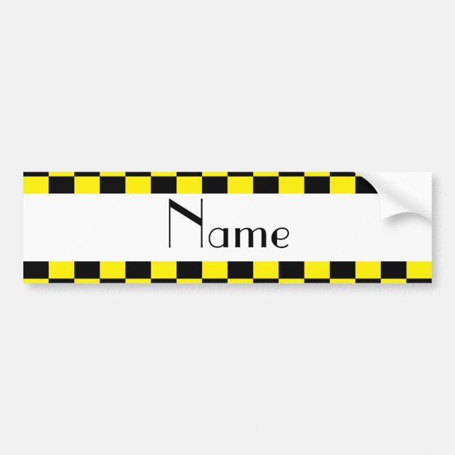 Black and yellow chequered pattern bumper sticker (Front)