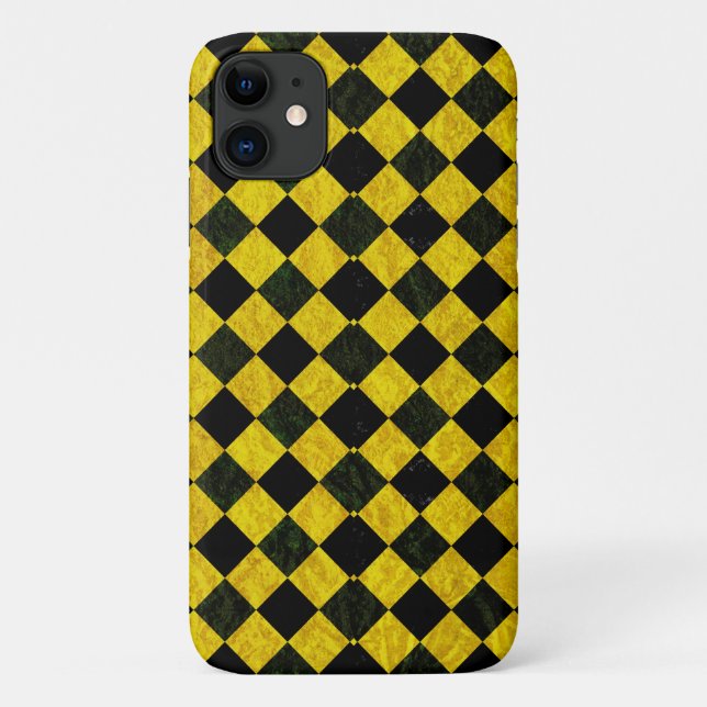 Black and yellow chequered pattern Case-Mate iPhone case (Back)