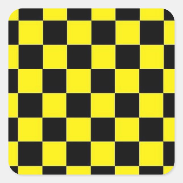Black and Yellow Chequered STICKERS (Front)