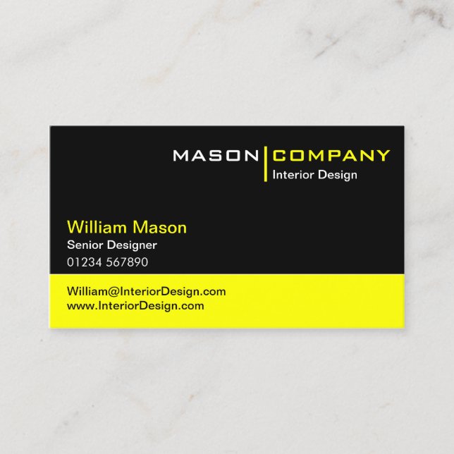 Black and Yellow Corporate Business Card (Front)