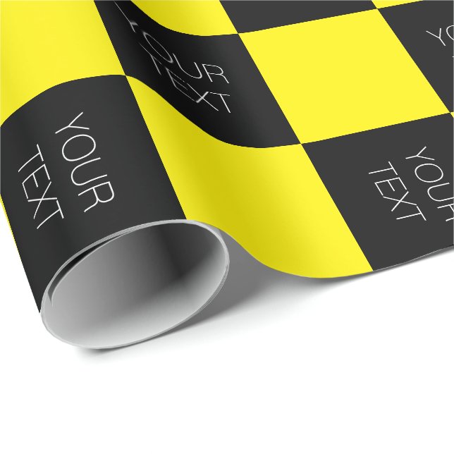 Black and yellow crash test dummy car sign custom wrapping paper (Roll Corner)