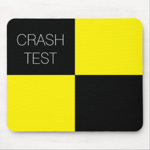 Black and yellow crash test dummy sign standard mouse mat