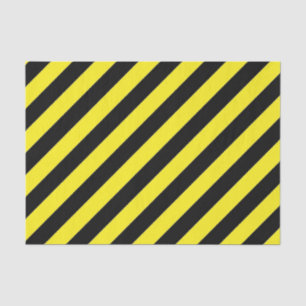 BLACK AND YELLOW DIAGONAL STRIPE TISSUE PAPER