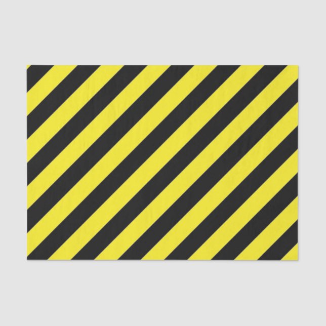 BLACK AND YELLOW DIAGONAL STRIPE  TISSUE PAPER (Front)