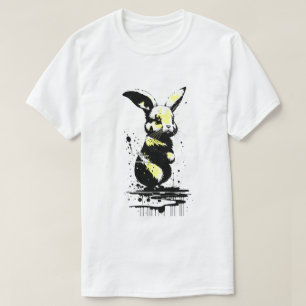 Black and Yellow Easter Bunny Holiday T-Shirt