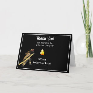 Black and Yellow Firefighters Retirement Thank You Card