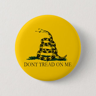 Black and Yellow Gadsden Flag, Don't Tread on Me! 6 Cm Round Badge