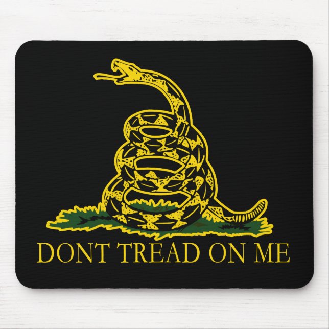 Black and Yellow Gadsden Flag, Don't Tread on Me! Mouse Mat (Front)