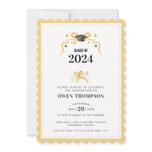  Black and Yellow Graduation Year Ribbon