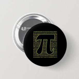 Black And Yellow Happy Pi Day 3.14 6 Cm Round Badge