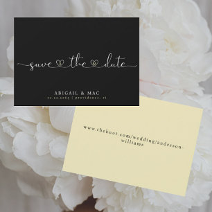Black and Yellow Heart Font Save the Date