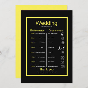 Black and yellow itinerary  invitation