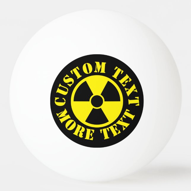 Black and yellow nuke warning symbol ping pong ball (Front)
