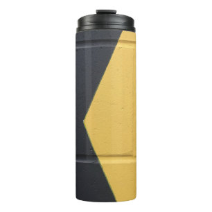 Black and yellow paint wall thermal tumbler